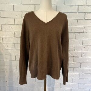 Skull Cashmere Brown Boxy V-neck Sweater Womens M